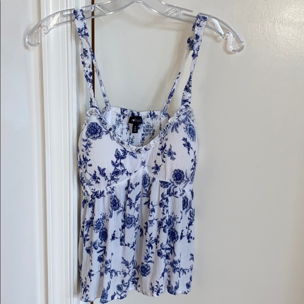 Blue floral top